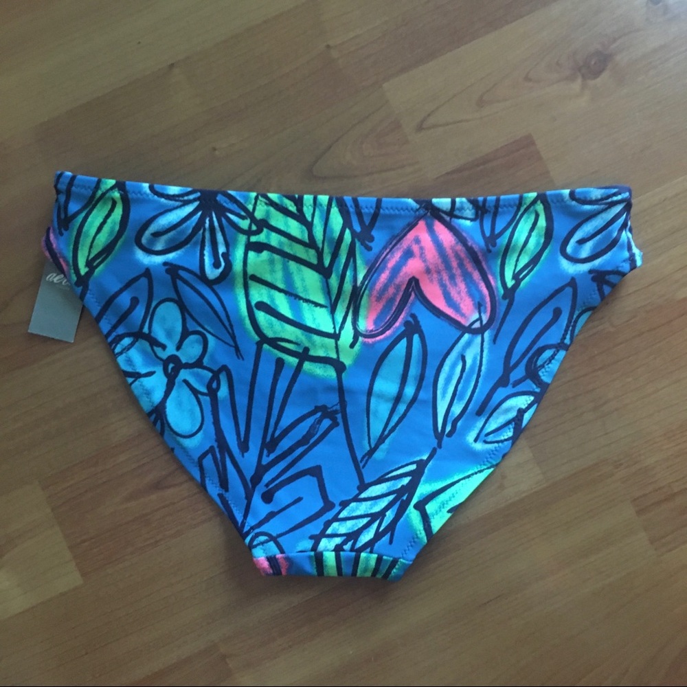 Aerie Blue Floral Bikini Bottoms - Picture 2 of 4